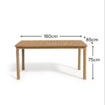Harlyn 4 Seater Wooden Garden Dining Table - White Acacia - Image 8