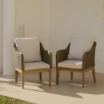 Harlyn Tawny Rattan Garden Armchairs - Set of 2