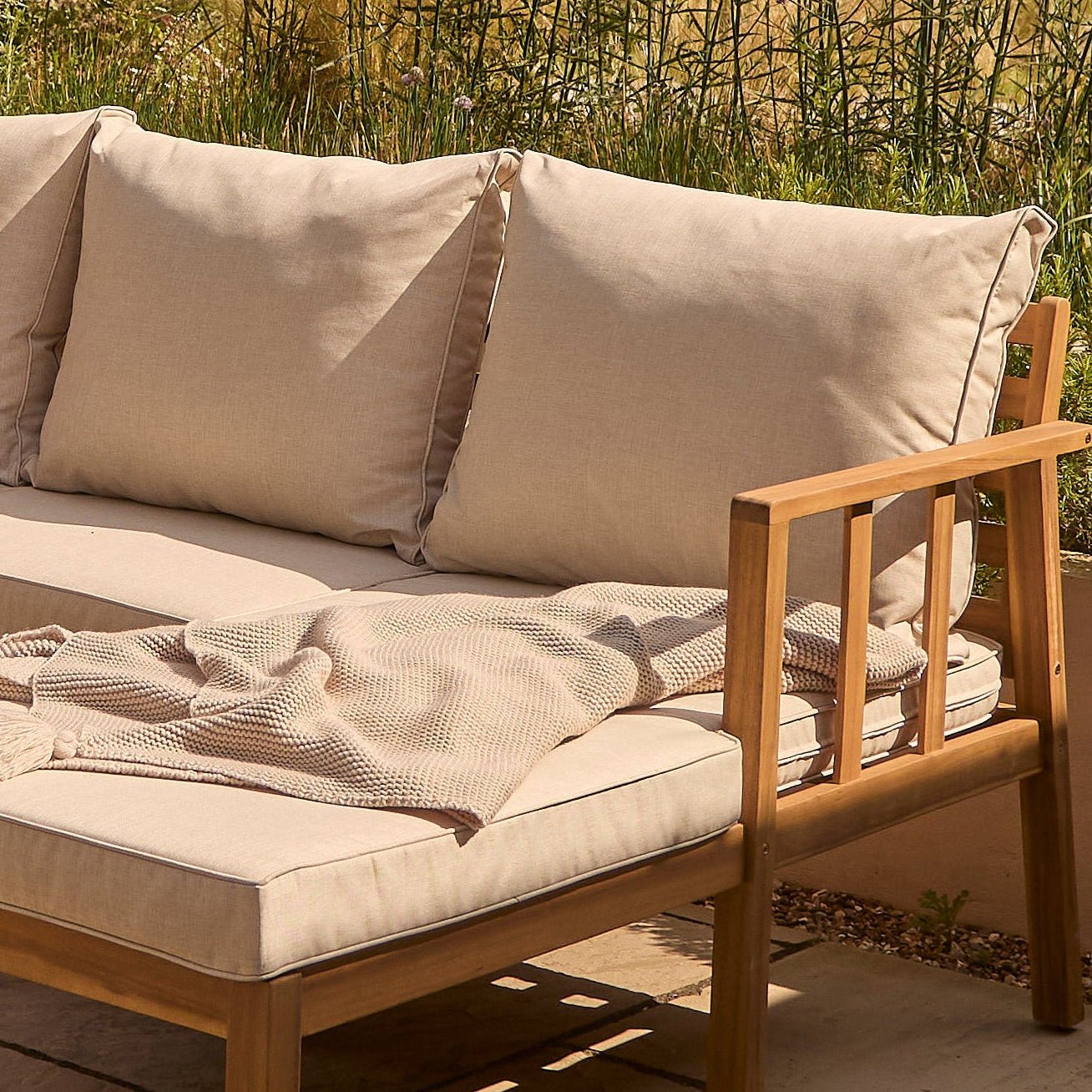 Harrelson Garden Chaise Sofa Set Cushion Covers - Sand - Image 1