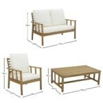 Harrelson Wooden Garden Sofa Set with Grey LED Premium Cantilever Parasol - Natural - Image 24