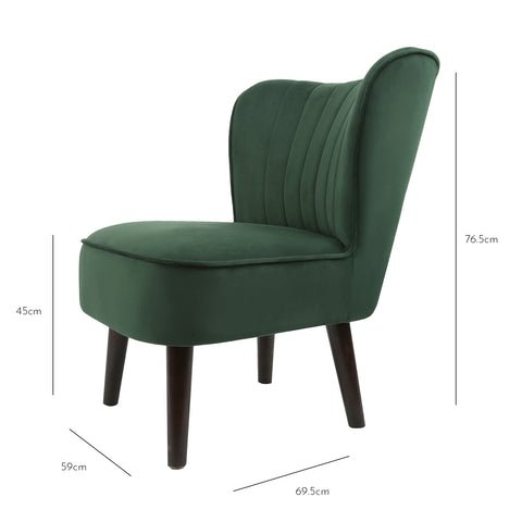 Outlet - Hattie Accent Chair - Green Velvet 1 Outlet - Hattie Accent Chair - Green Velvet