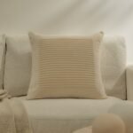 Hayes 45 x 45cm Velvet Cushion Cover - Clay Stripe - Image 4