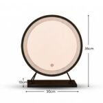 Henton 38x30cm LED Standing Mirror - Black - Image 9