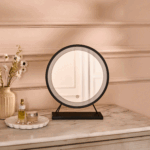 Henton 38x30cm LED Standing Mirror - Black - Image 11