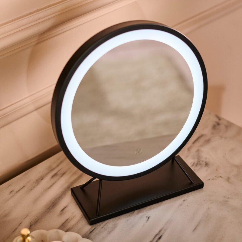 Henton 38x30cm LED Standing Mirror Black 4 Home Retail