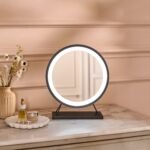 Henton 38x30cm LED Standing Mirror - Black - Image 7