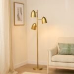 Horton 158cm Metal Floor Lamp - Gold