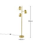 Horton 158cm Metal Floor Lamp - Gold - Image 9