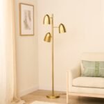 Horton 158cm Metal Floor Lamp - Gold - Image 2