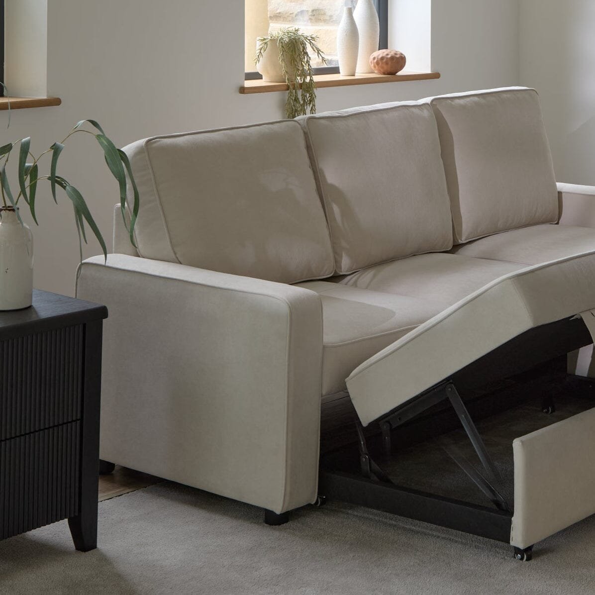 Hugo Corner Sofa Bed with Storage - White - Image 3