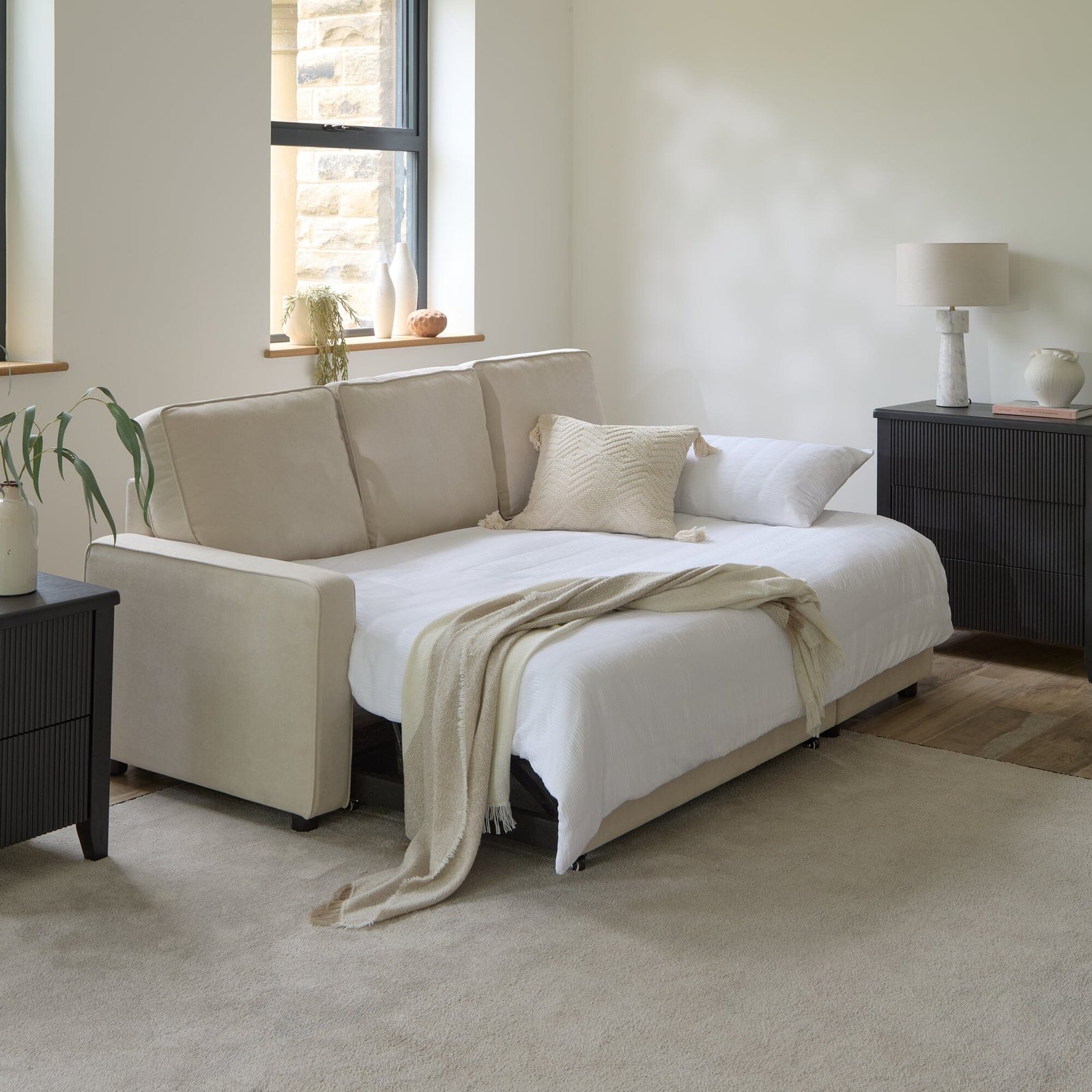 Hugo Corner Sofa Bed with Storage - White - Image 5
