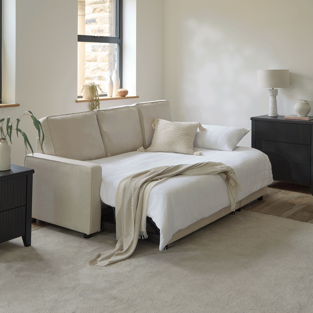 Hugo Corner Sofa Bed with Storage - White - Image 1