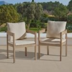 Shiro 6 Seater Wooden Garden Dining Set with 6 Imani Chairs - Whitewash - Image 3