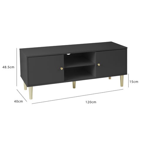 Outlet - Iliana TV Unit - Charcoal Grey 1 iliana black tv unit