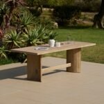 Imani 8 Seater Wooden Garden Dining Table - Light Brush Acacia