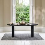 Imogen Jet Black Mango Wood Dining Table - 190cm - Image 2
