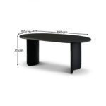 Imogen Jet Black Mango Wood Dining Table - 190cm - Image 10