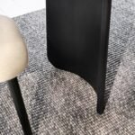 Imogen 190cm Jet Black Mango Wood  Wooden Rectangular Dining Table Set - 6 Seater - Freya Sand Dining Chairs - Black Legs - Image 8