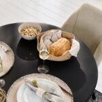 Imogen 190cm Jet Black Mango Wood  Wooden Rectangular Dining Table Set - 6 Seater - Freya Sand Dining Chairs - Black Legs - Image 6