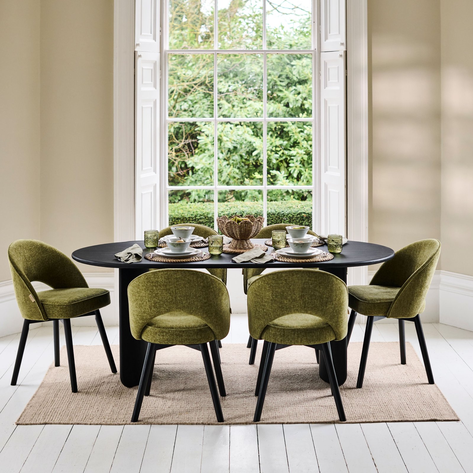 Imogen Jet Black Mango Wood Dining Table - 190cm - Image 3