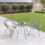 Outlet - Indra String Bistro Set - Grey