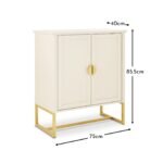 Outlet - Ines 2 Door Sideboard - Taupe & Gold legs - Image 14