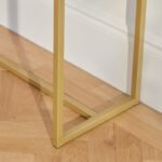 Ines 2 Drawer Console Table - Taupe & Gold - Image 8