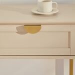 Ines 2 Drawer Console Table - Taupe & Gold - Image 6