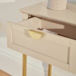 Ines 2 Drawer Console Table - Taupe & Gold - Image 5