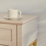 Ines 2 Drawer Console Table - Taupe & Gold - Image 2