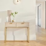 Outlet - Ines 2 Drawer Console Table - Taupe & Gold - Image 7