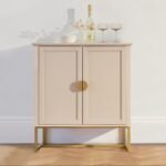 Outlet - Ines 2 Door Sideboard - Taupe & Gold legs
