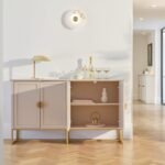 Ines 4 Door Large Sideboard -  Taupe & Gold - Image 6