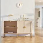 Ines 4 Door Large Sideboard -  Taupe & Gold - Image 7