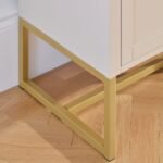 Ines 4 Door Large Sideboard -  Taupe & Gold - Image 11