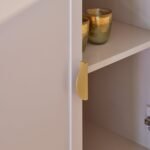 Ines 4 Door Large Sideboard -  Taupe & Gold - Image 5