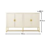 Ines 4 Door Large Sideboard -  Taupe & Gold - Image 13