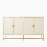 Ines 4 Door Large Sideboard -  Taupe & Gold - Image 12