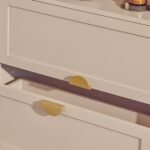 Outlet - Ines Taupe and Gold Tall Bookcase - Image 4