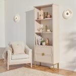 Outlet - Ines Taupe and Gold Tall Bookcase - Image 2