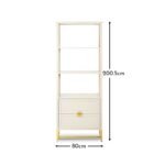 Outlet - Ines Taupe and Gold Tall Bookcase - Image 12