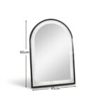 Ingham 65x45cm LED Arch Bathroom Mirror - Black - Image 9