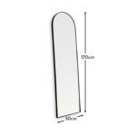 Ingham 170x50cm Full Length Arch Mirror - Black - Image 7