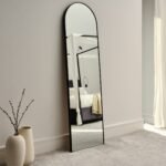 Ingham 140X40cm Metal Arch Mirror - Black