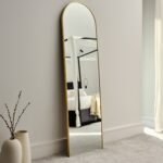 Ingham 140X40cm Metal Arch Mirror - Gold