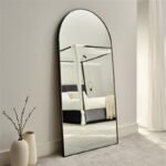 Ingham 180 x 90cm Metal Arch Floor Mirror - Black