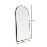 Ingham 180 x 90cm Metal Arch Floor Mirror - Black - Image 8