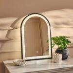 Ingham 65x45cm LED Arch Bathroom Mirror - Black