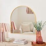 Ingham 70x70cm Metal Arch Mirror - Gold