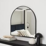 Ingham 70x70cm Metal Arch Mirror - Black